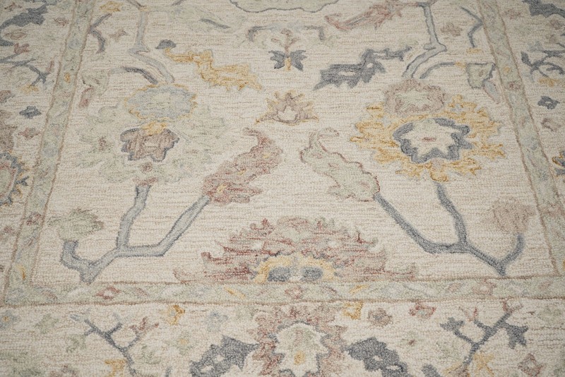 Multi Size Hand Loomed Wool Beige Gray Arts & Crafts Handmade Area Rug gallery