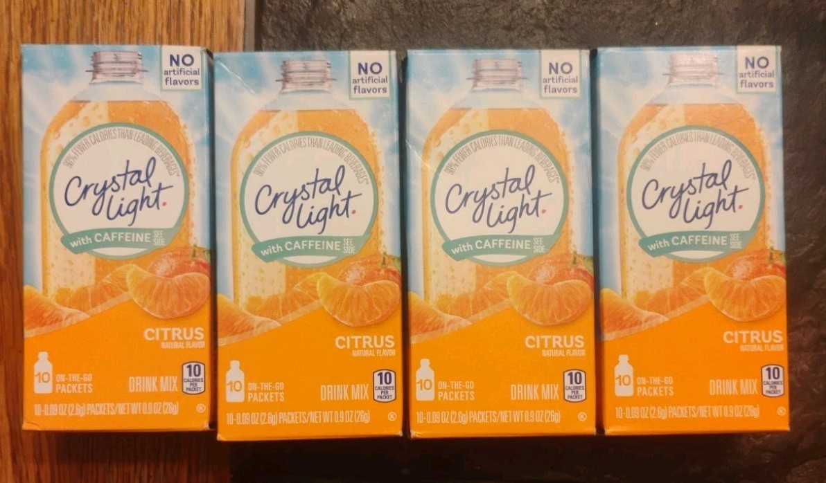 Crystal Light Citrus Drink Mix Powder Packets W/ Caffeine - 10 Ct -4pk. BB11/26 gallery