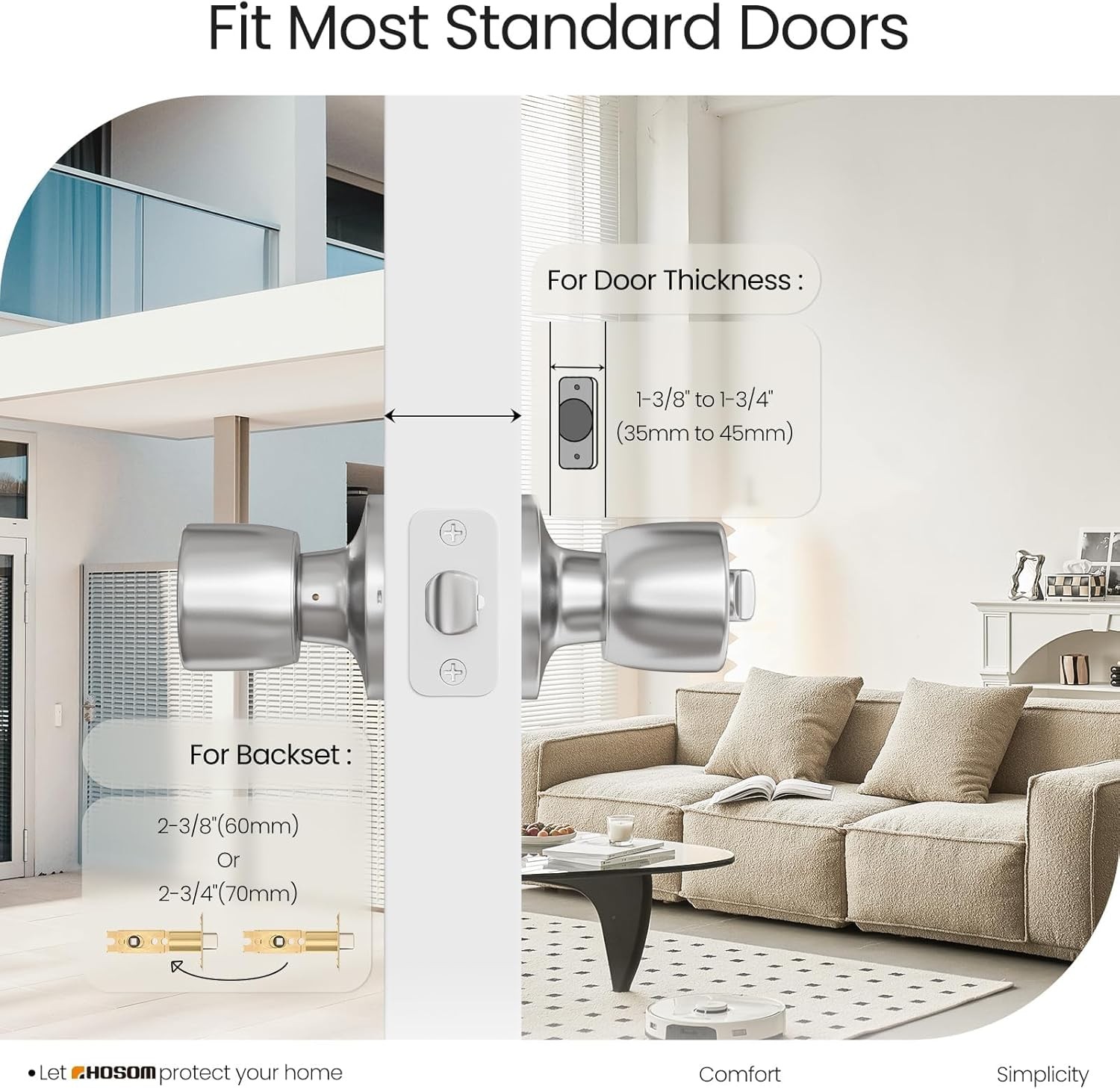 Keyed Entry Door Knob Satin Nickel Lock with Key Exterior Interior ANSI Grade 3 gallery