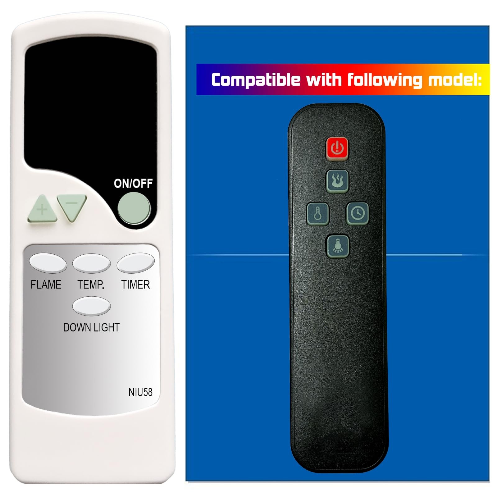 Replacement Remote Control for Greentouch Fullerton Electric Fireplace Models gallery