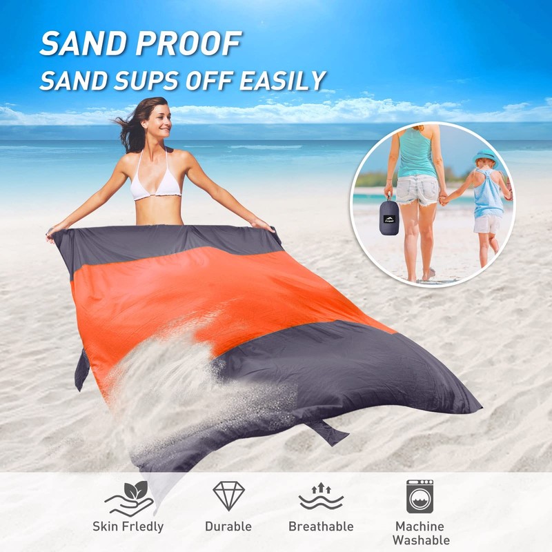 Extra Large Waterproof Beach Blanket 10x9ft Quick Dry Sandproof Mat for Camping gallery