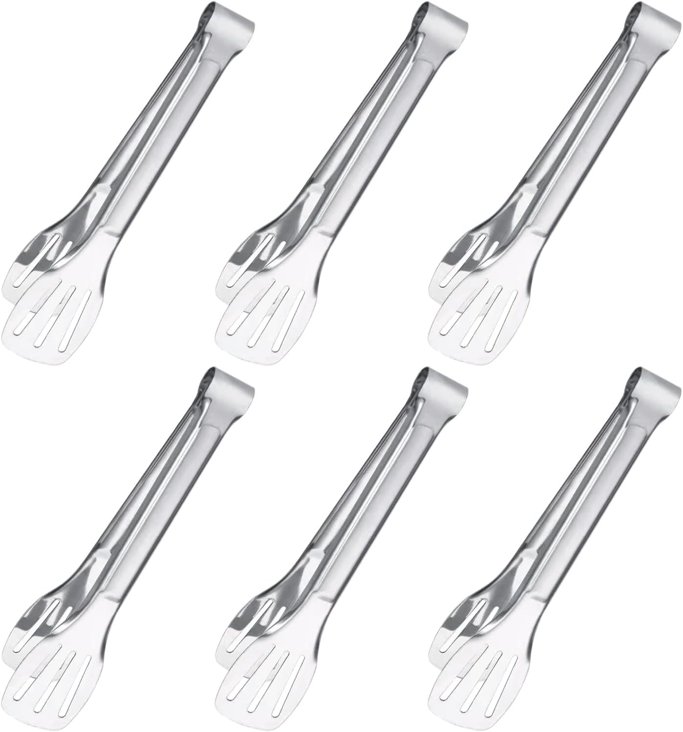 6PCS Serving Tongs, 7Inch Buffet Tongs, Stainless Steel Tong Small Serving Uten gallery