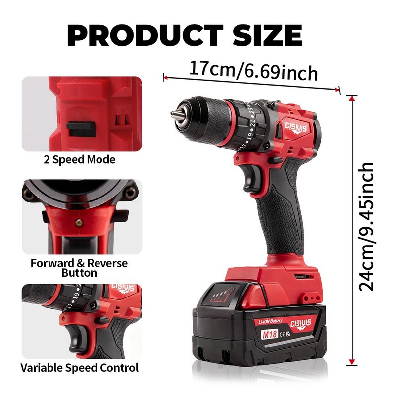 18V Cordless Brushless Drill Driver Kit with Battery & Charger For Milwaukee M18 gallery