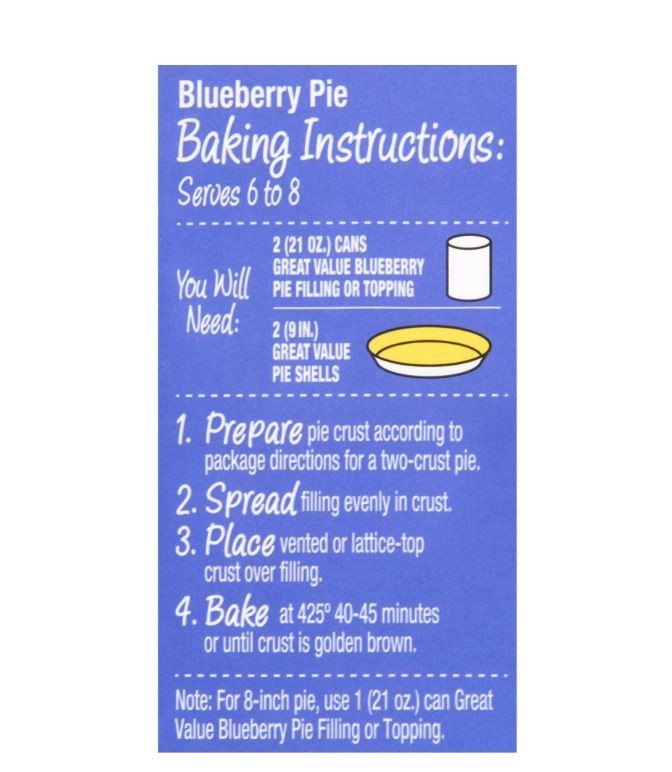 (6 pack) Great Value Blueberry Pie Filling or Topping, 21 oz gallery