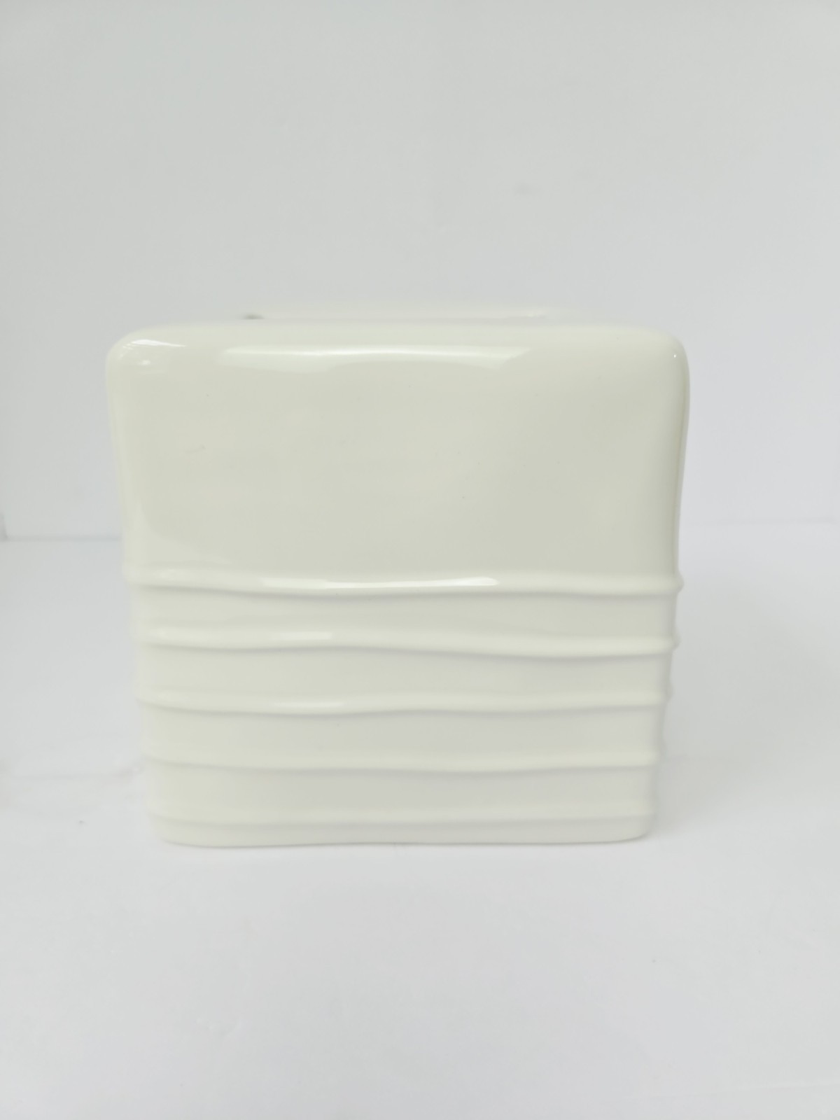 Rae Dunn Tissues tissue box cover ceramic NEW ribbed gallery
