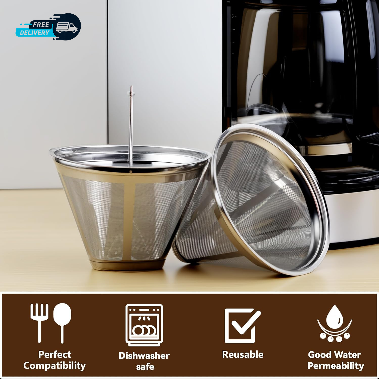 Coffee Filter Compatible with Moccamaster Coffee Machin Stainless Cone gallery