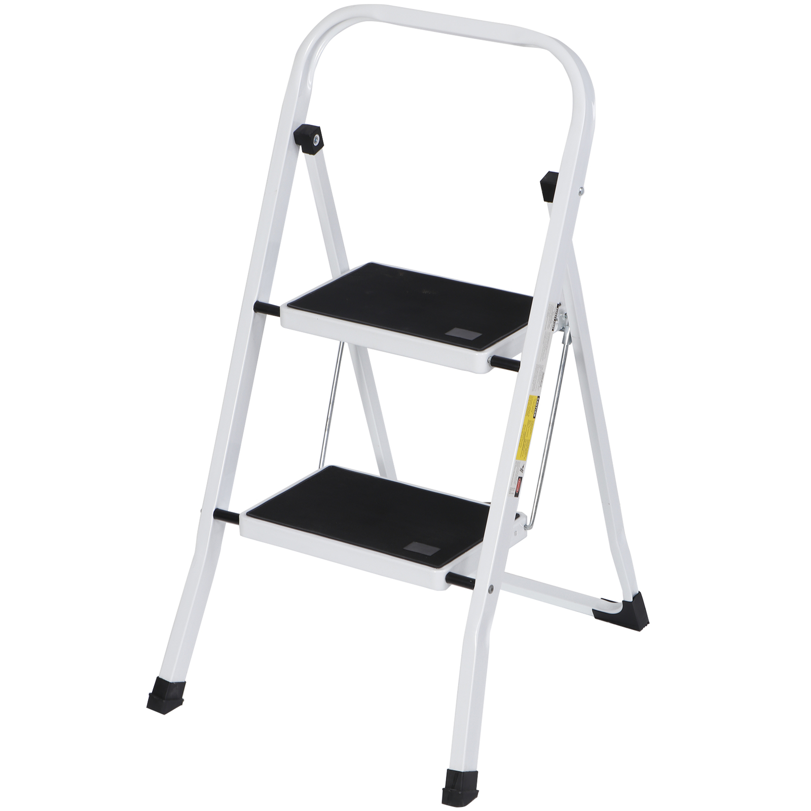2 Step Ladder Folding Steel Step Stool Wide Anti-slip Pedal 350Lb Capacity White gallery
