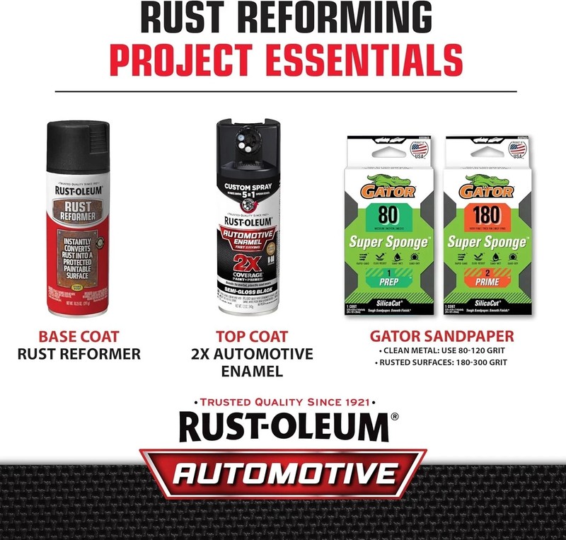 2 pack Rust-Oleum Stops Rust Converter Reformer Spray Flat Black Finish 10.25 oz gallery