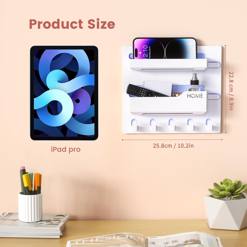 Bedside Shelf Wall Mount, Adhesive Accessories Organizer with gallery