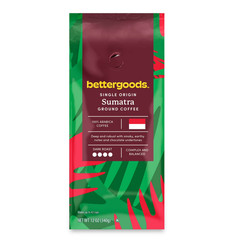 bettergoods Sumatra Single Origin Ground Coffee, Dark Roast, 12 oz
