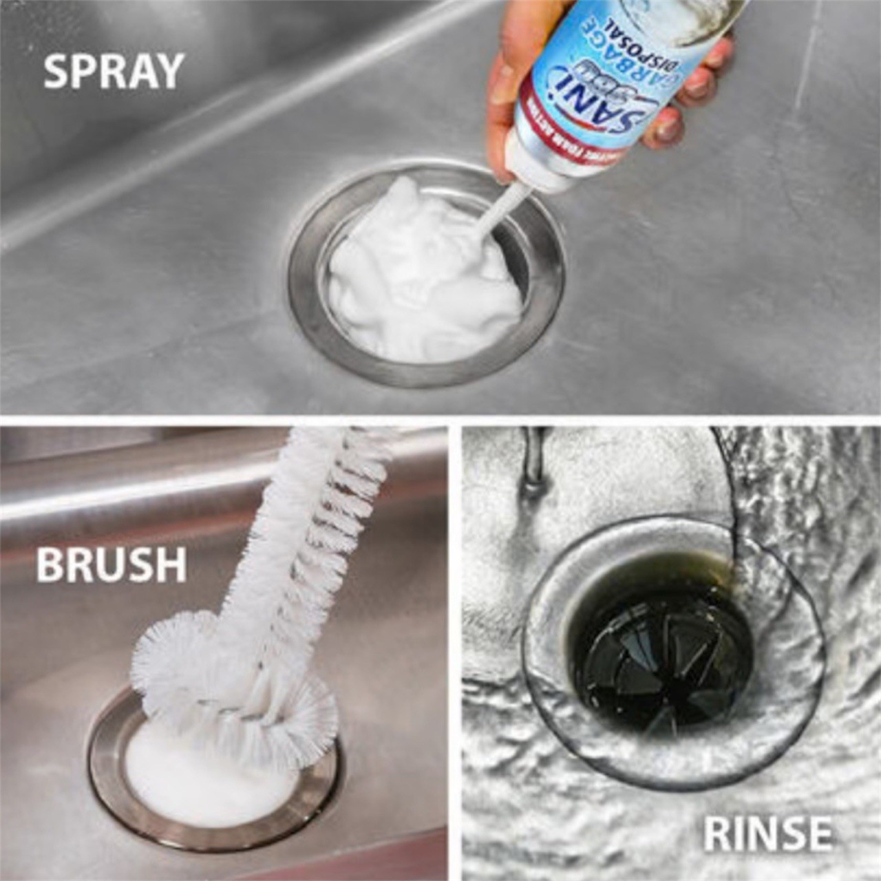 SANI 360° Garbage Disposal Cleaner & Deodorizer Kit, Fresh Unscented, 10oz gallery