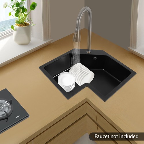 DEFECTIVE Undermount Flushmount Corner Kitchen Sink Irregular Kitchen Si G3D gallery