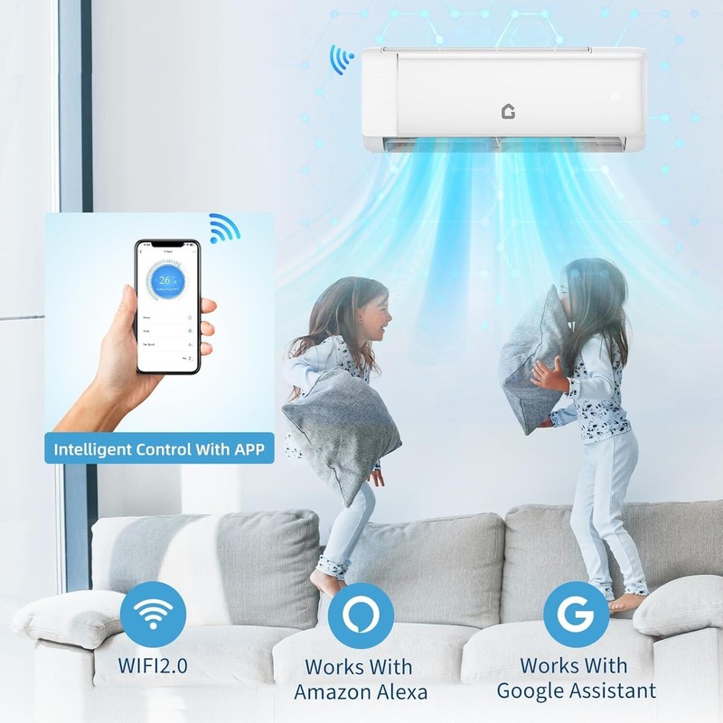 18000 BTU Mini Split Ductless Air Conditioner Heat Pump AC Unit 230V WiFi w/Kit gallery