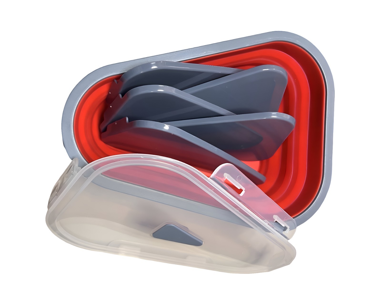 Reusable Pizza Storage Container 5 Heating Trays Collapsable Microwaveable Meal gallery