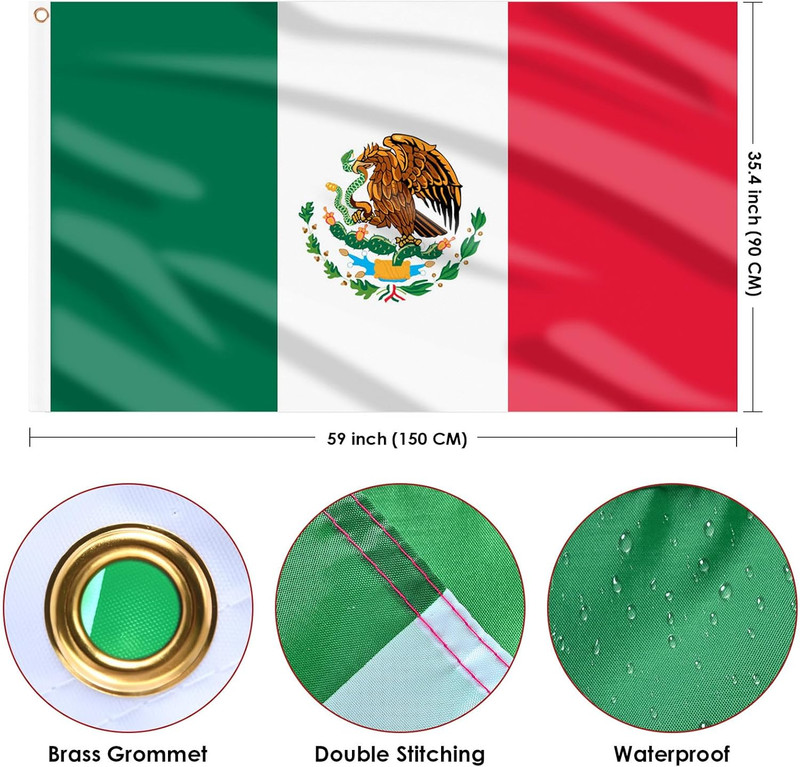 Mexico Flag 3X5 Ft, Large Mexican Flags for Cinco De Mayo Party Decorations - Do gallery