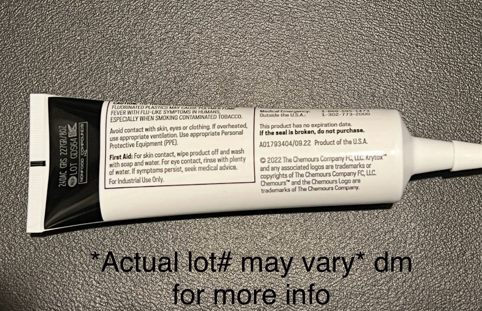 Krytox 240 AC High Temperature Grease, Tube, 8 oz. (227gr.) - Read Desc gallery