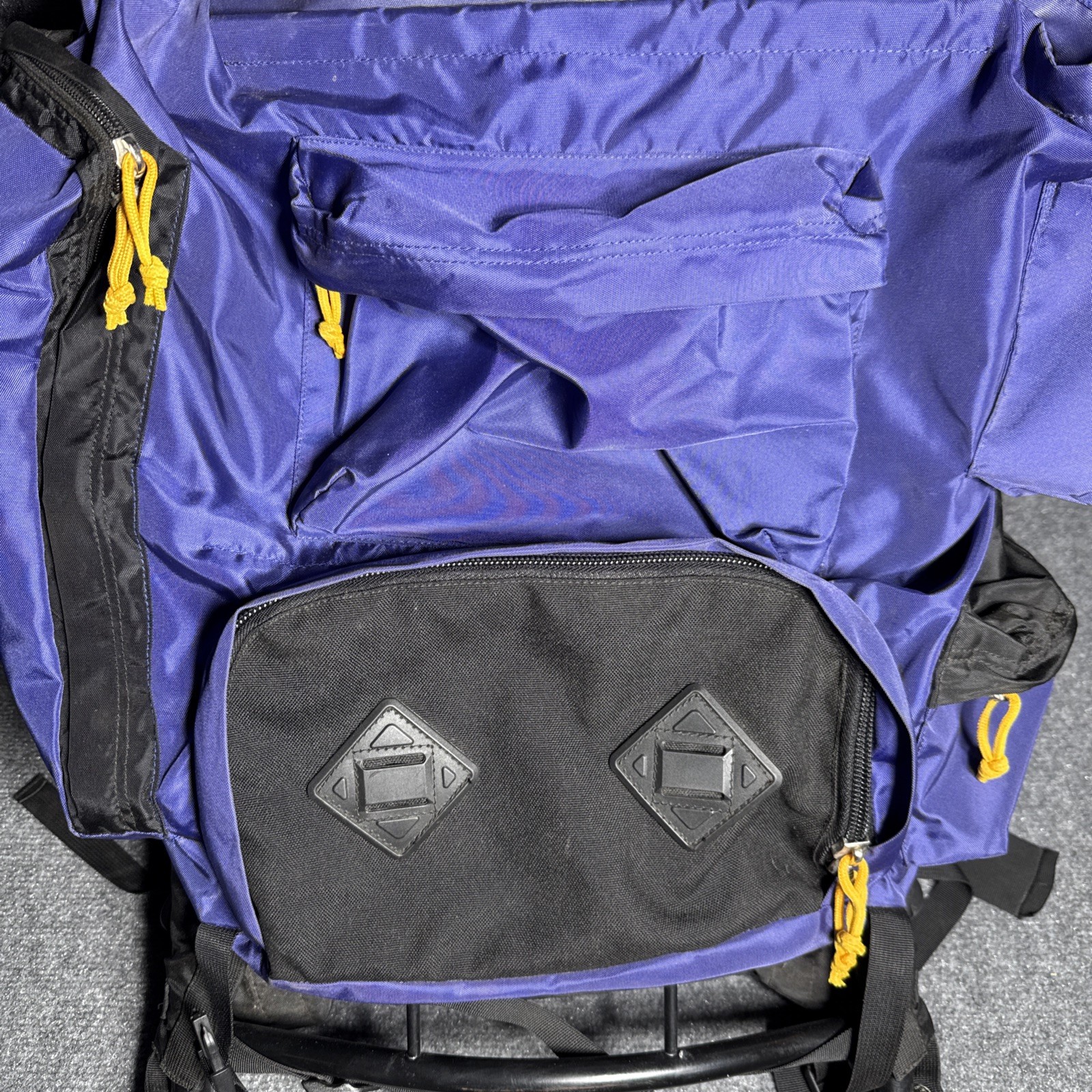 Rokk Bristlecone External Frame Hiking Backpack Blue Trail Camping Pack 4