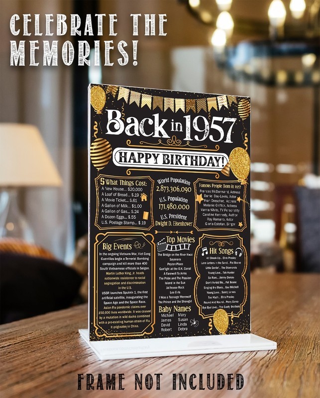 69th Birthday Decorations 1957 Back in 1957 Poster 11x14 Unframed Party Gift gallery