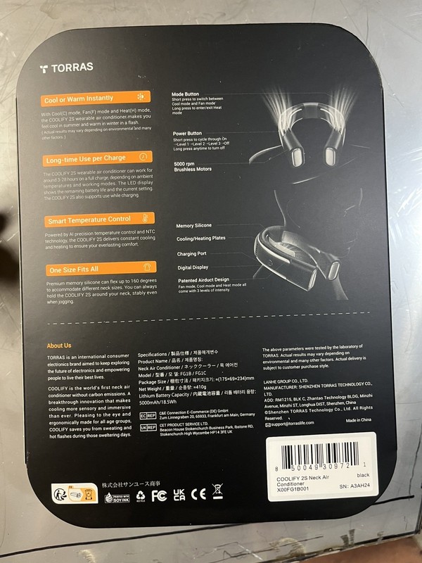 TORRAS Coolify 2S Personal Bladeless Black Neck Air Conditioner, Heater & Fan gallery