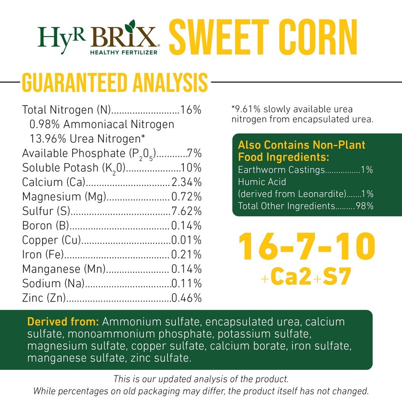 HyR BRIX Slow-Release 16-7-10 Sweet Corn Fertilizer, 5lb Bucket gallery