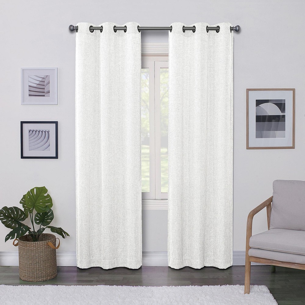 Regal Home Light-Filtering Grommet Top Single Curtain Panel White 38" x 84"
