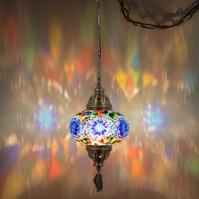 SWAG PLUG-IN Turkish Moroccan Mosaic Ceiling Hanging Lamp Pendant Light Fixture gallery