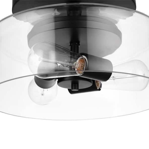 Globe Electric Wendell 13 in. 3-Light Matte Black Semi-Flush Mount Light gallery