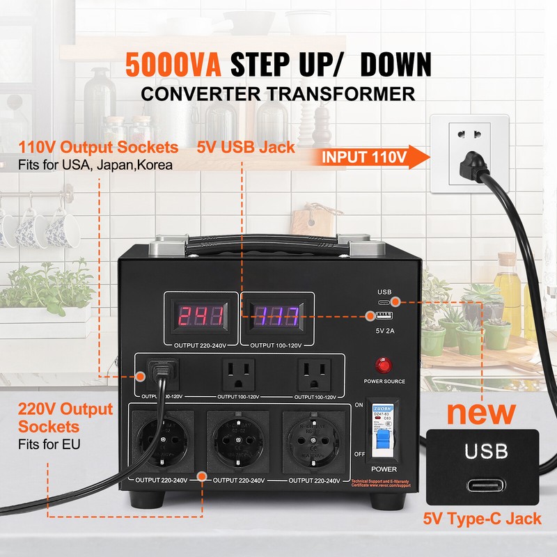 5000W Voltage Converter Transformer Step Up/Down 220V-110V /110V-220V CE gallery