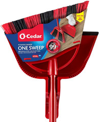 O-Cedar One Sweep Broom with Step-On Dustpan | Remove 99% with One Sweep | Light