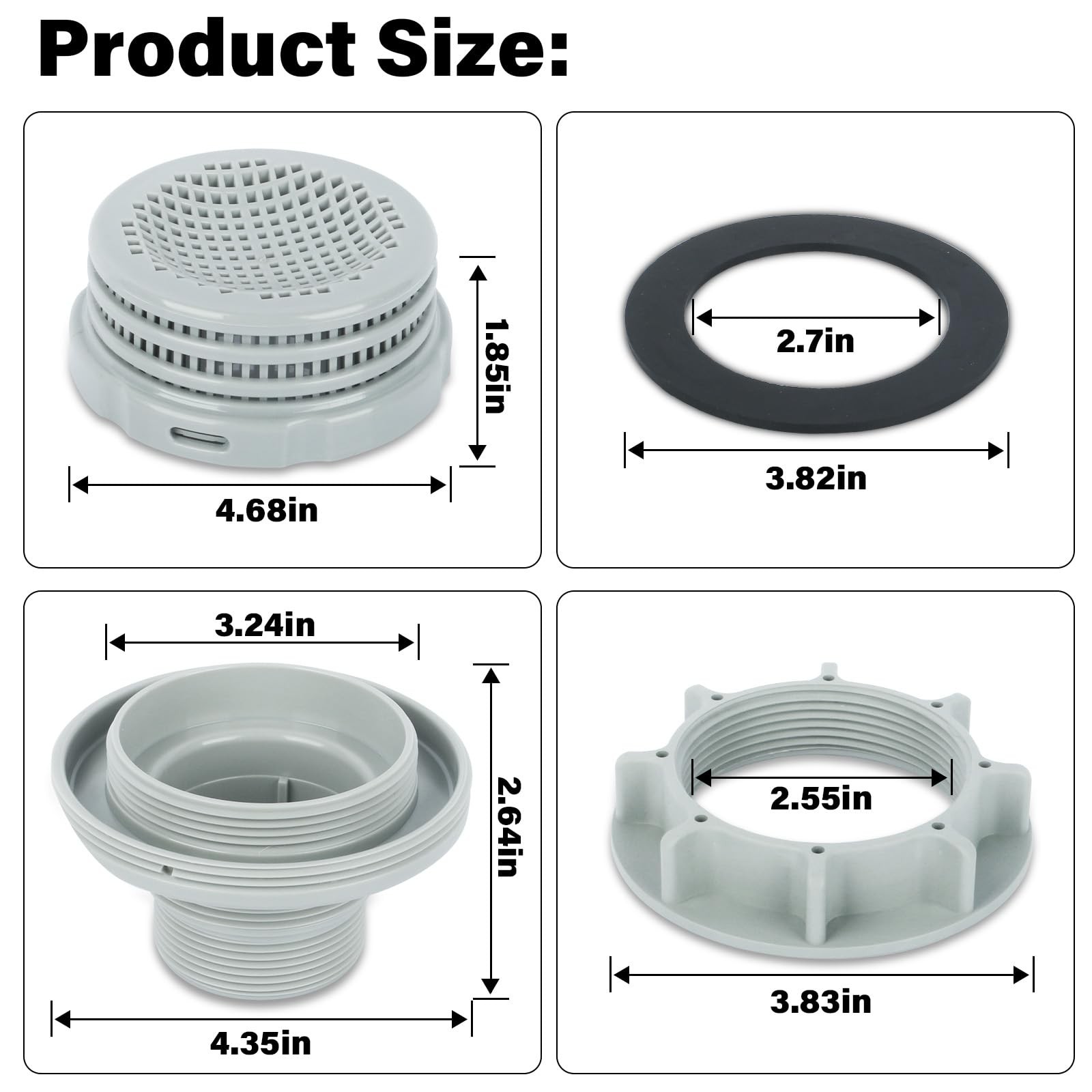 Aitruman 10746 Pool Threaded Strainer Connector Kit for Intex Above Ground gallery