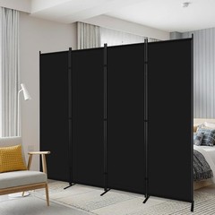 6FT 4 Panel Room Divider Wall Privacy Screen for Home Freestanding Portable Gray