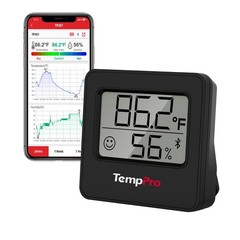TempPro TP357W Bluetooth Hygrometer Thermometer 260ft Smart App Face IconComfort