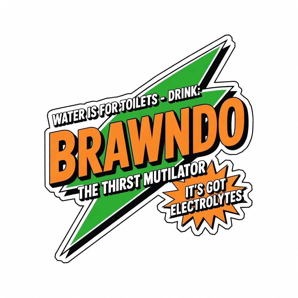 Vintage Brawndo Drink Sign Retro Electrolyte Beverage Sticker Decal XC gallery