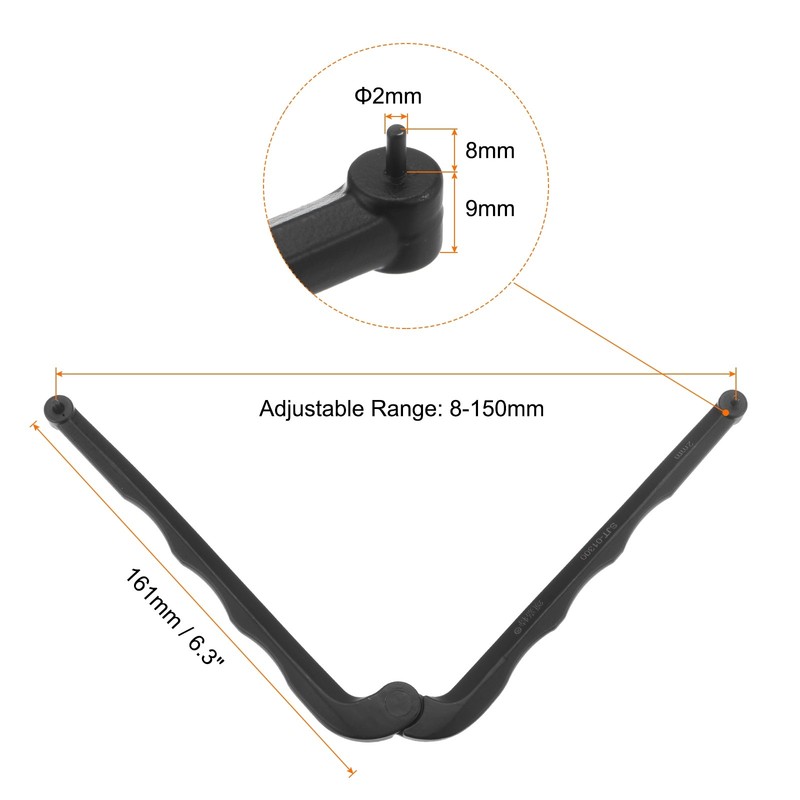 2mm Adjustable Face Spanner 8-150mm Opening Wrench Pin Pliers for Round Nuts gallery
