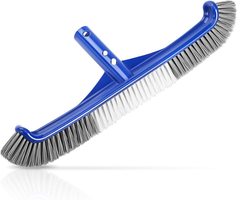Pool Brush Head, 17" Pool Brushes for Cleaning Pool Walls, Curved Ends High-Effi gallery