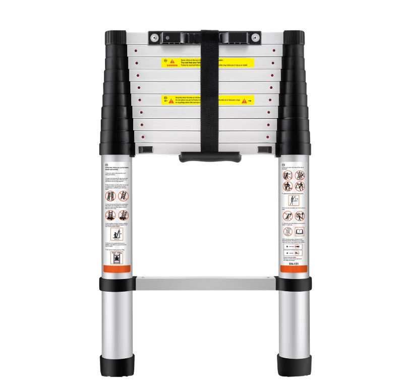 BENTISM 10.5FT Telescoping Ladder 375lbs Load Capacity Aluminum Telescopic