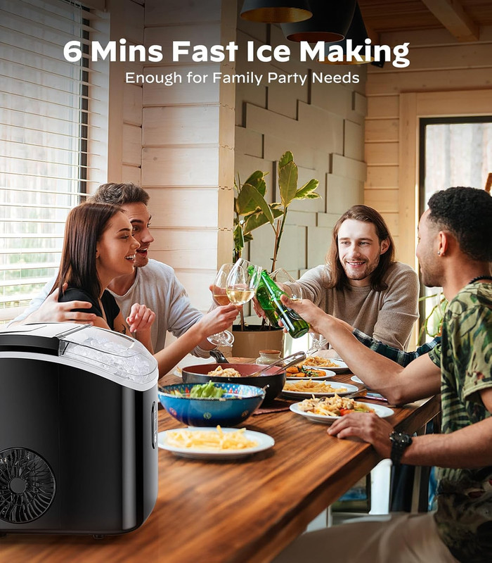 Self-Cleaning Countertop Nugget Ice Maker - 33 Lbs Daily for Home & Office gallery