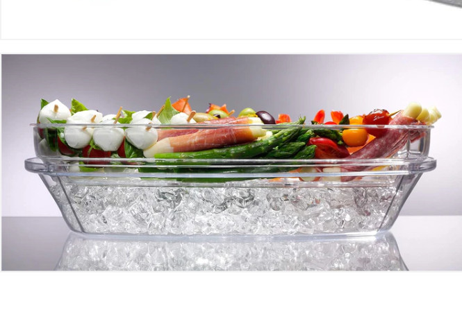 15" Appetizer Serving Tray–Clear BPA-Free Chiller for Parties & Buffet Events gallery