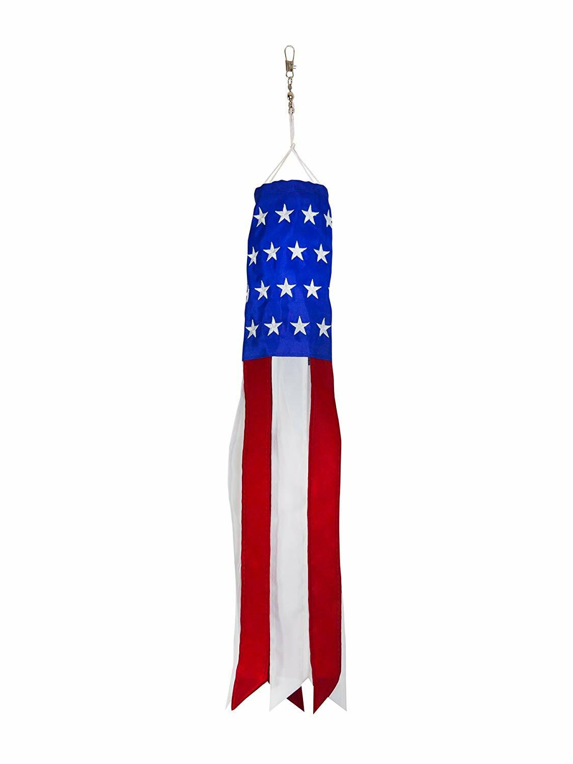 18" Embroidered U.S. USA American Flag WindSock FAST USA SHIPPING gallery