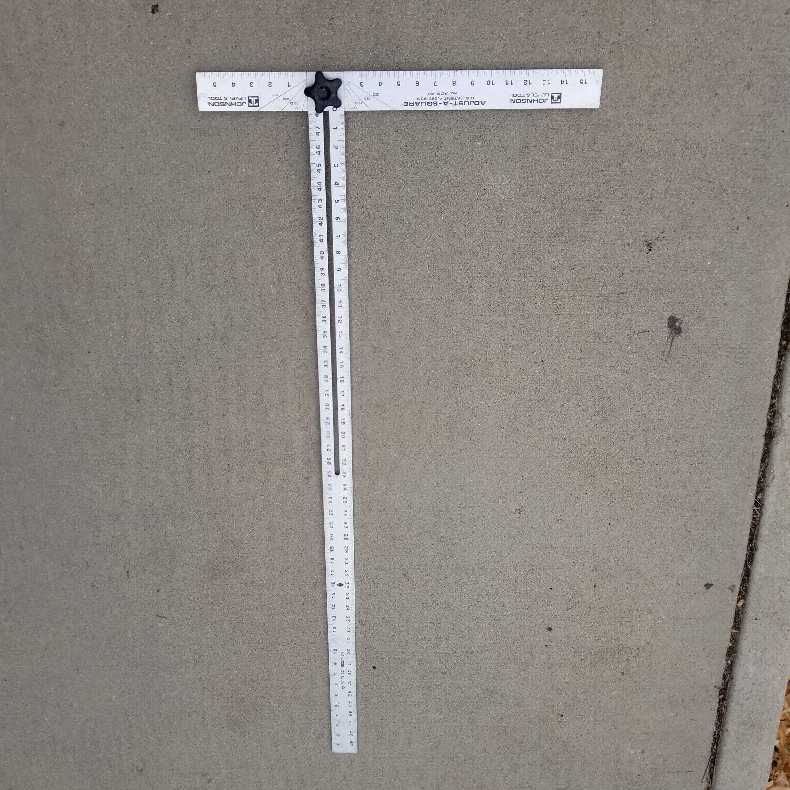 Johnson Adjust-A-Square Heavy Duty Aluminum Adjustable Ruler 48" gallery