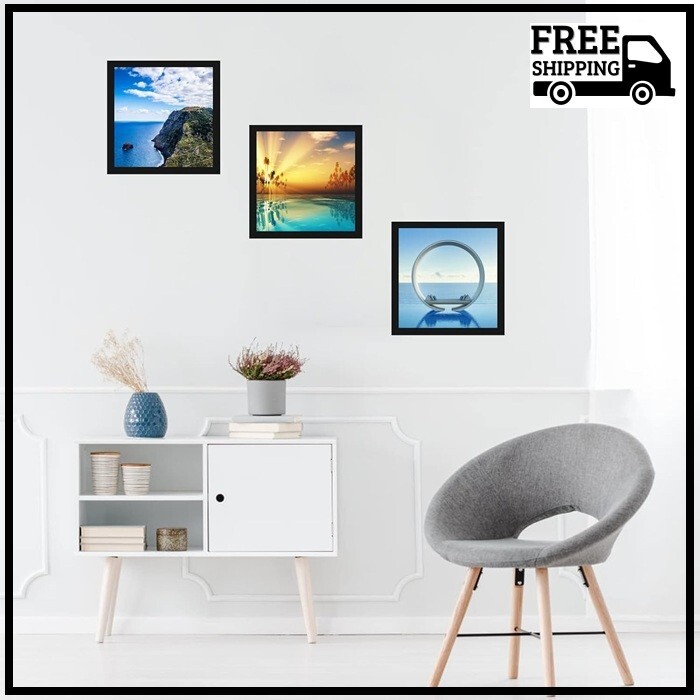 10X10 Black Picture Frame, Tabletop and Wall Mounting, Decoration for Photos, Pa gallery