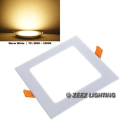 15W 7-Inch Square Warm White Dimmable Ultra-Thin LED Recessed Ceiling Down Light