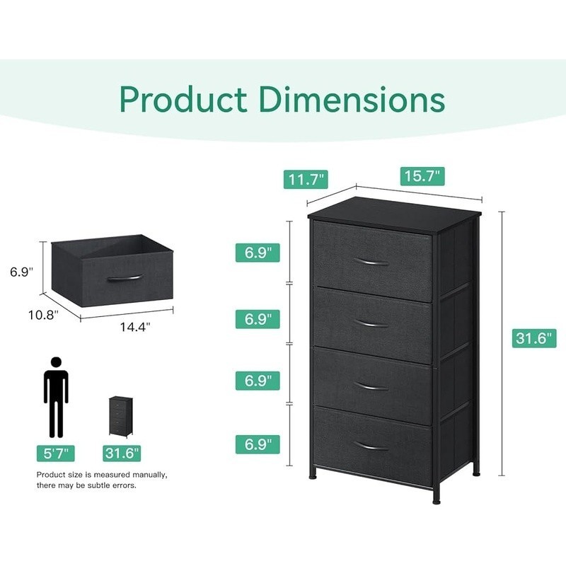Small Dresser Storage Unit Compact Fabric Drawer Organizer Bedroom Spaces New gallery
