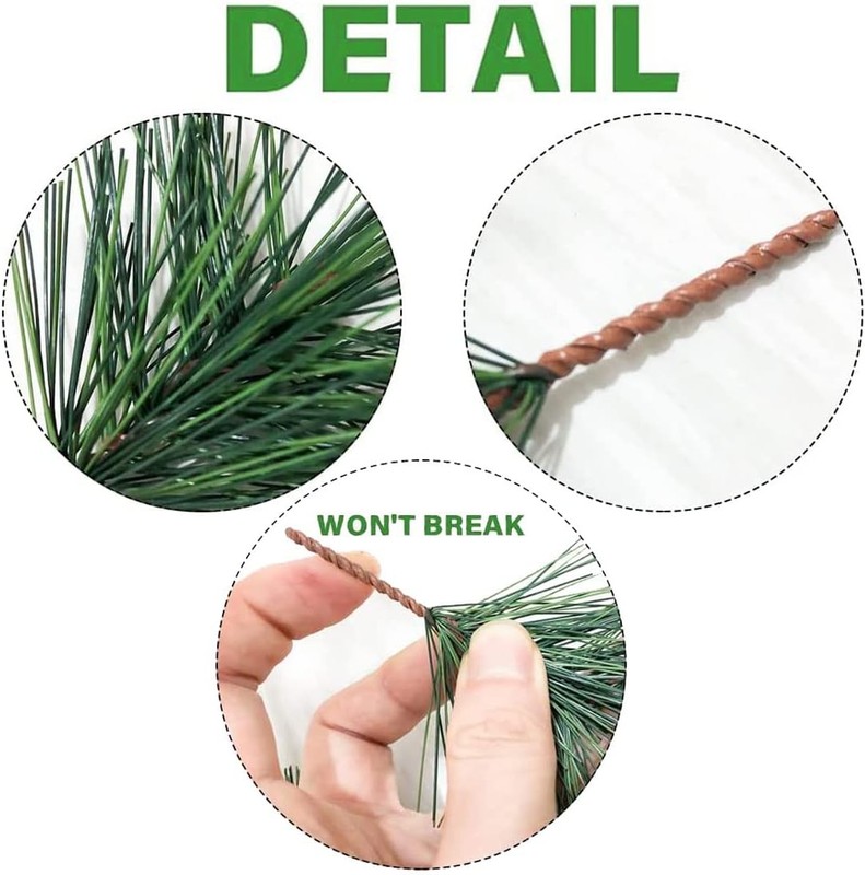Artificial Green Pine Needles Branches Fake Small Twigs Stems 30 gallery
