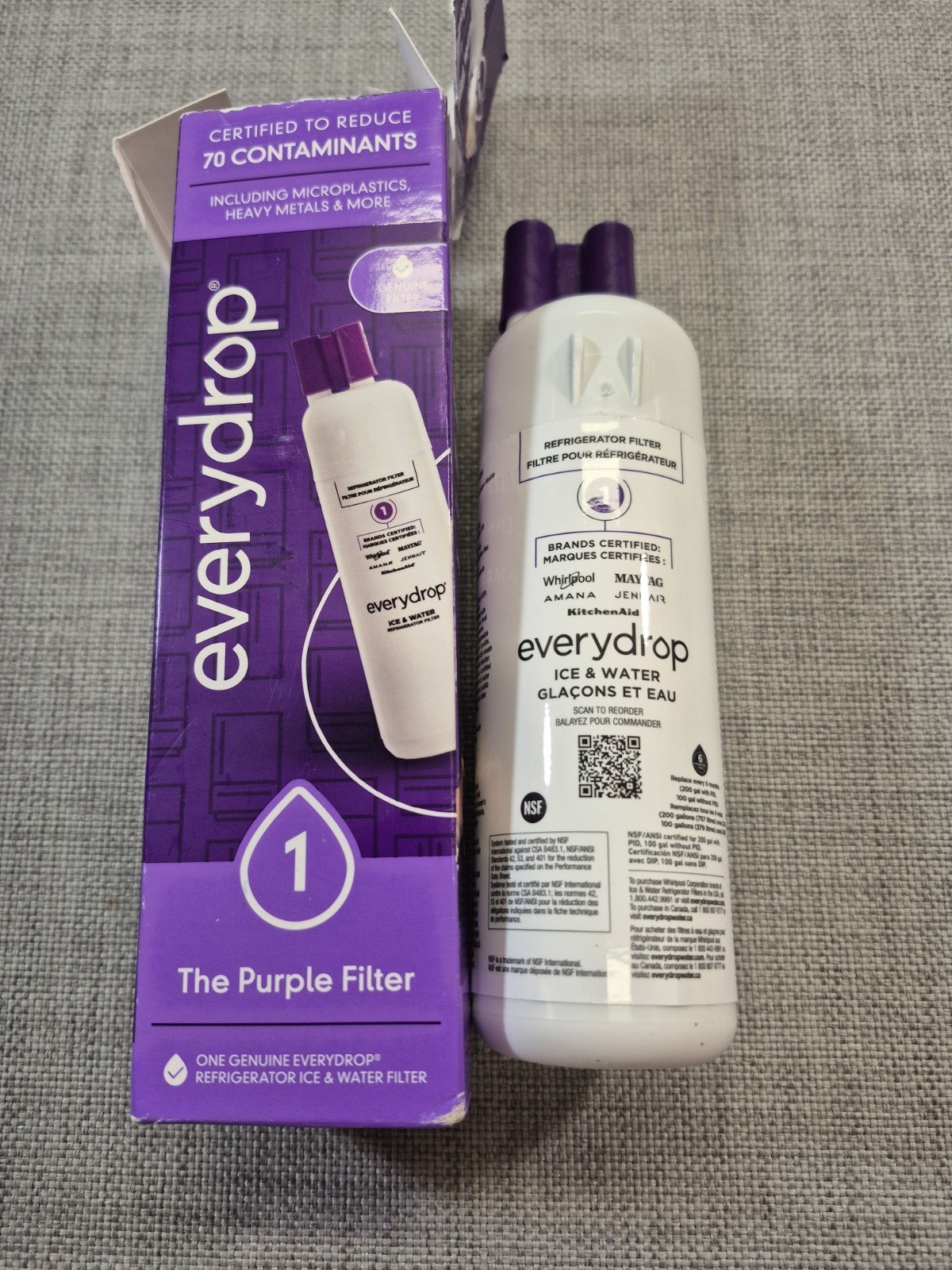 Everydrop EDR1RXD1 Refrigerator Water Filter 1 Whirlpool Maytag Kitchenaid OEM gallery