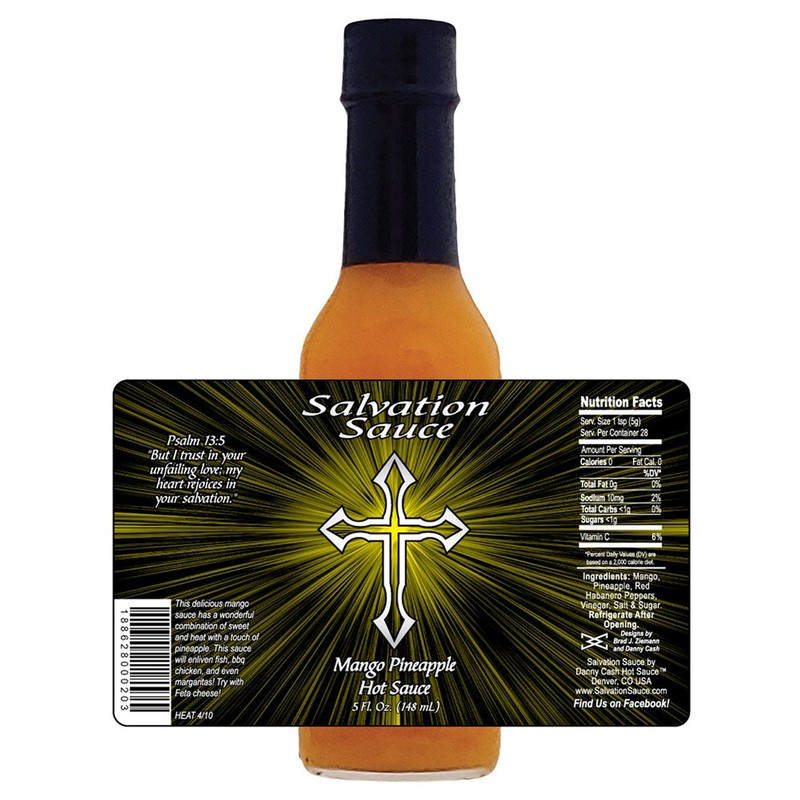 Danny Cash Salvation Sauce Mango Pineapple Hot Sauce 5 Oz Heat 4/10 gallery