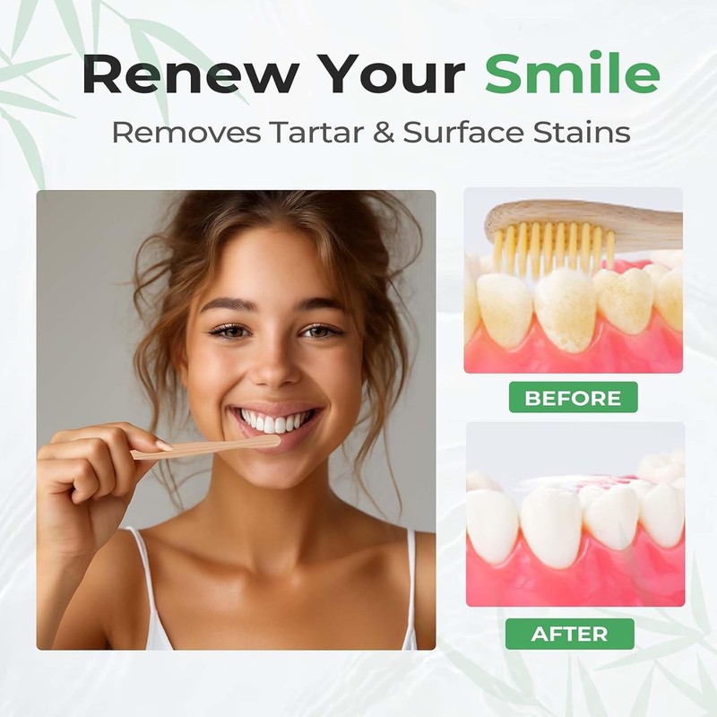 GENKENT 12 Counts Bamboo Toothbrushes BPA Free Soft Bristles Travel Toothbrush N gallery
