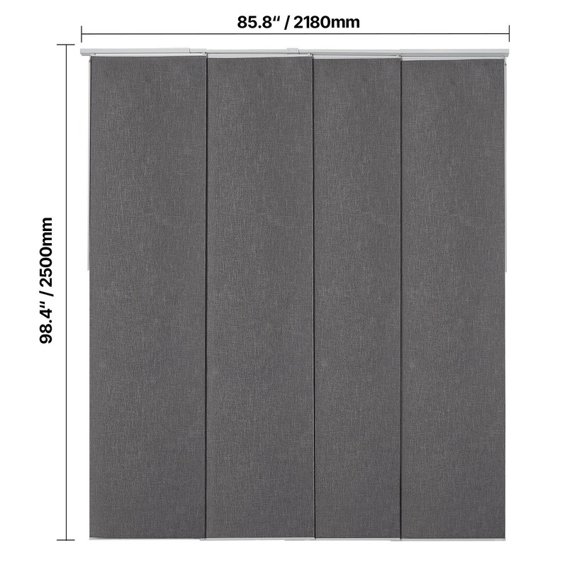 Panel Track Blinds Extendable Track from 45.8 in to 86 in W Trimmable Dark Gray gallery