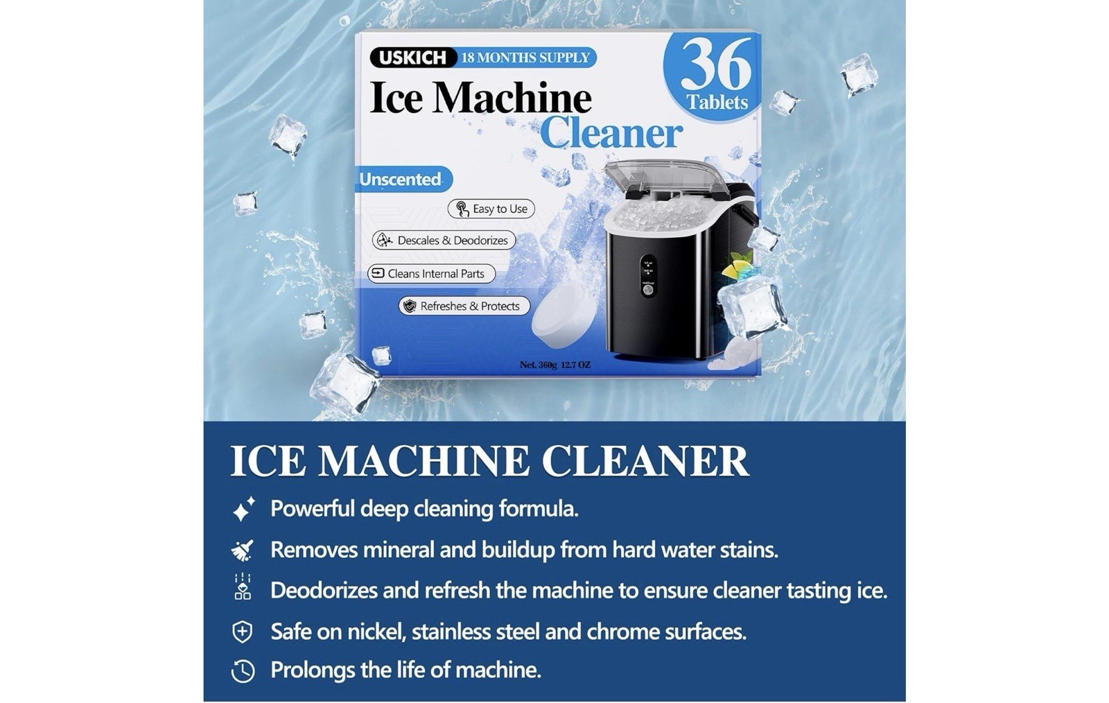 Ice Machine Cleaner Descaler Gentle Household Cleaning Descaling Sheet (36 Pack) gallery