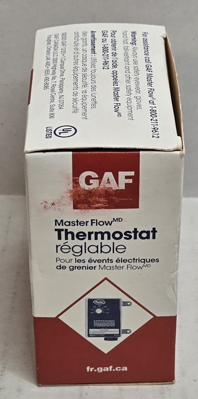 GAF Master Flow PT-6 Adjustable Thermostat For Power Attic Vents- New In Box gallery
